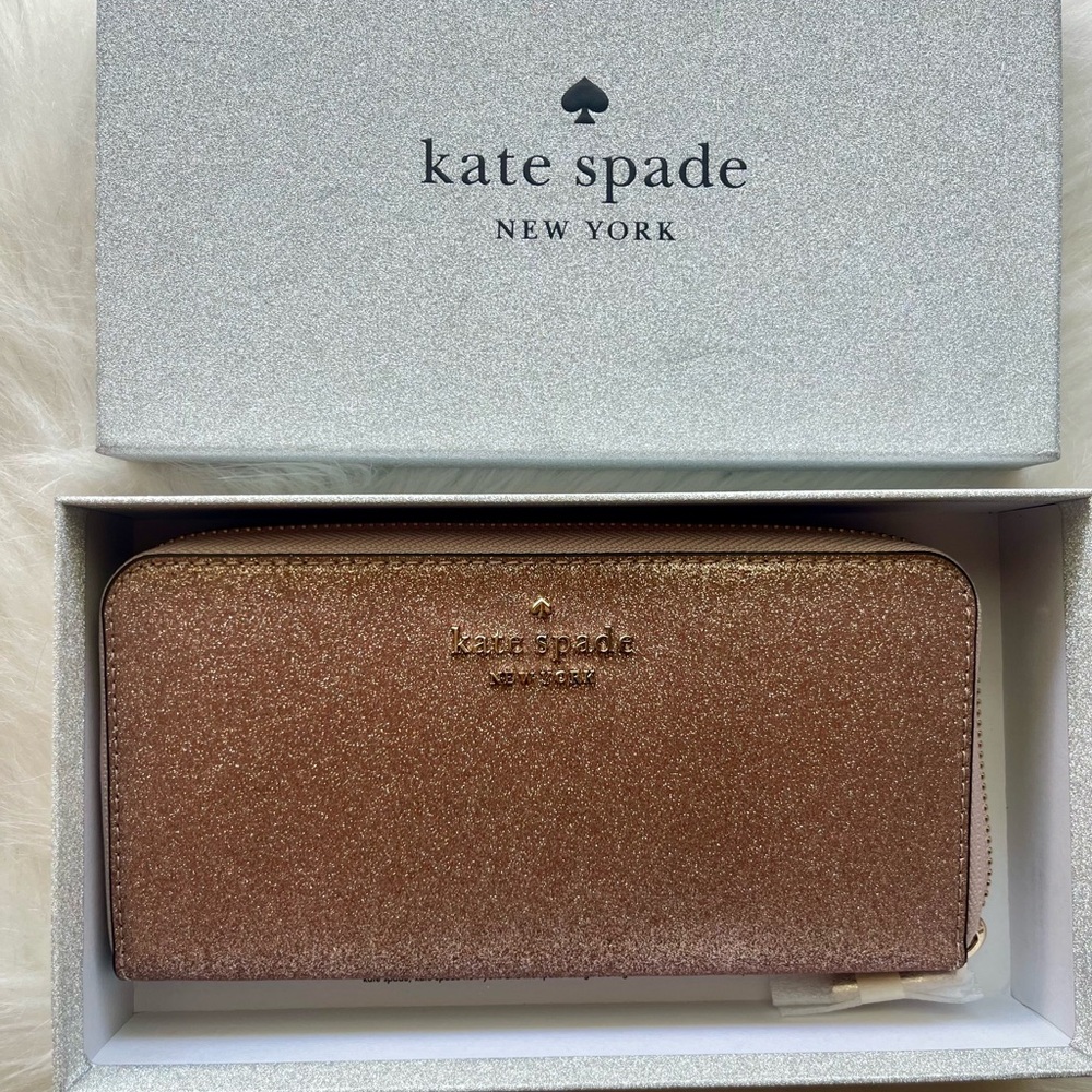 Kate Spade Rose Gold Glitter Wallet